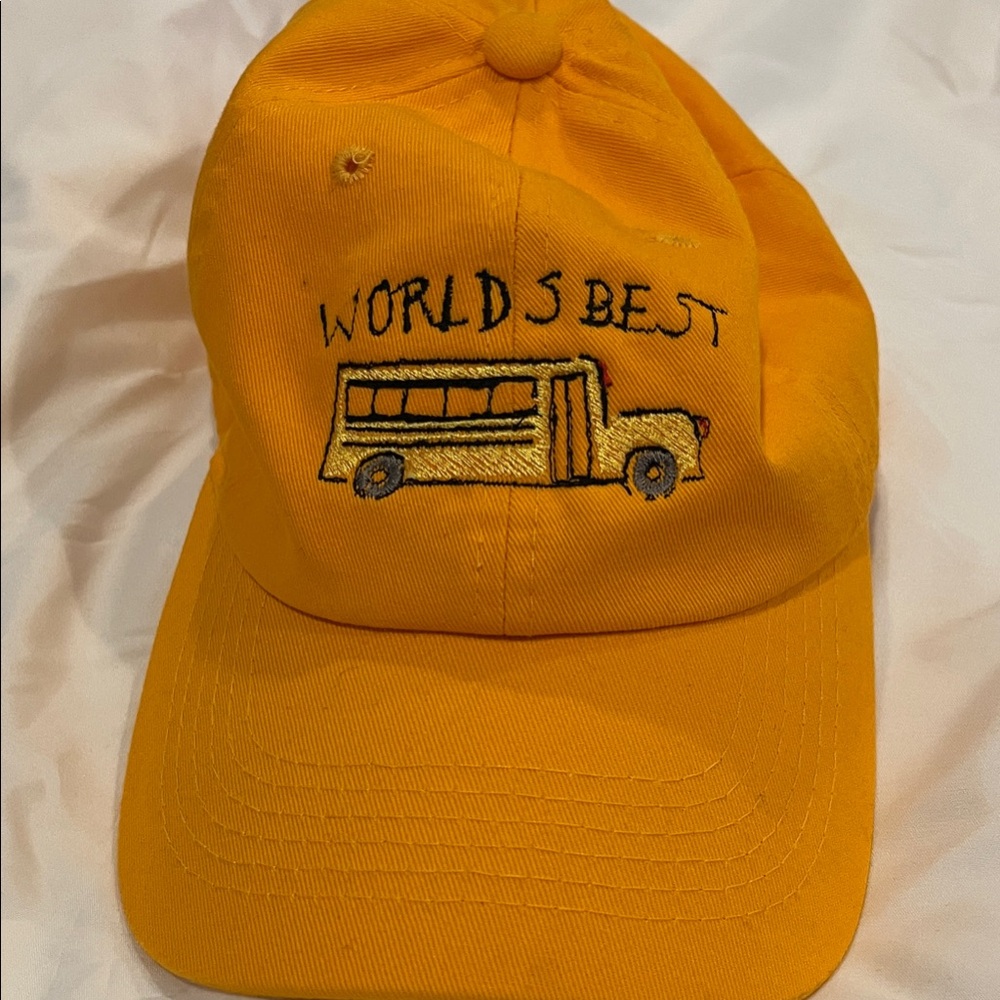 World's Best Yellow Bus Embroidered Cap